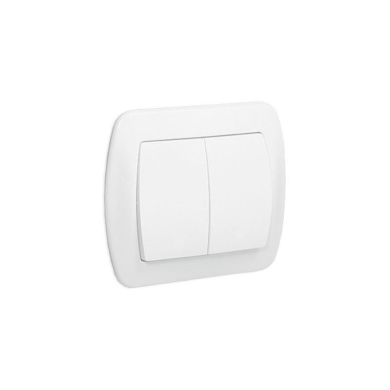 Włącznik AKORD  Podwójny  AW5/11  BIAŁY